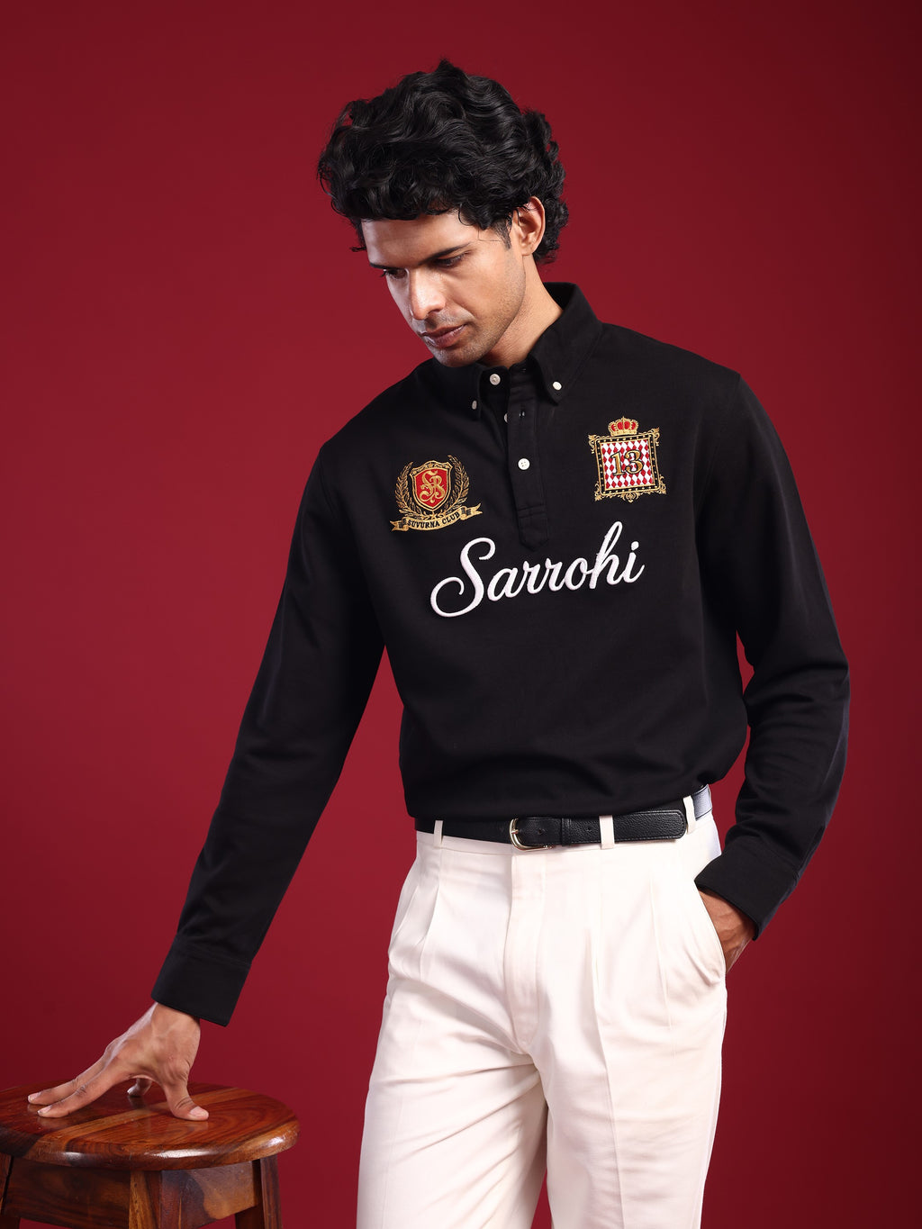 Black Marjing Heritage Polo