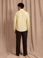 The Karikala: Slim Fit Checkered Yellow Oxford Shirt