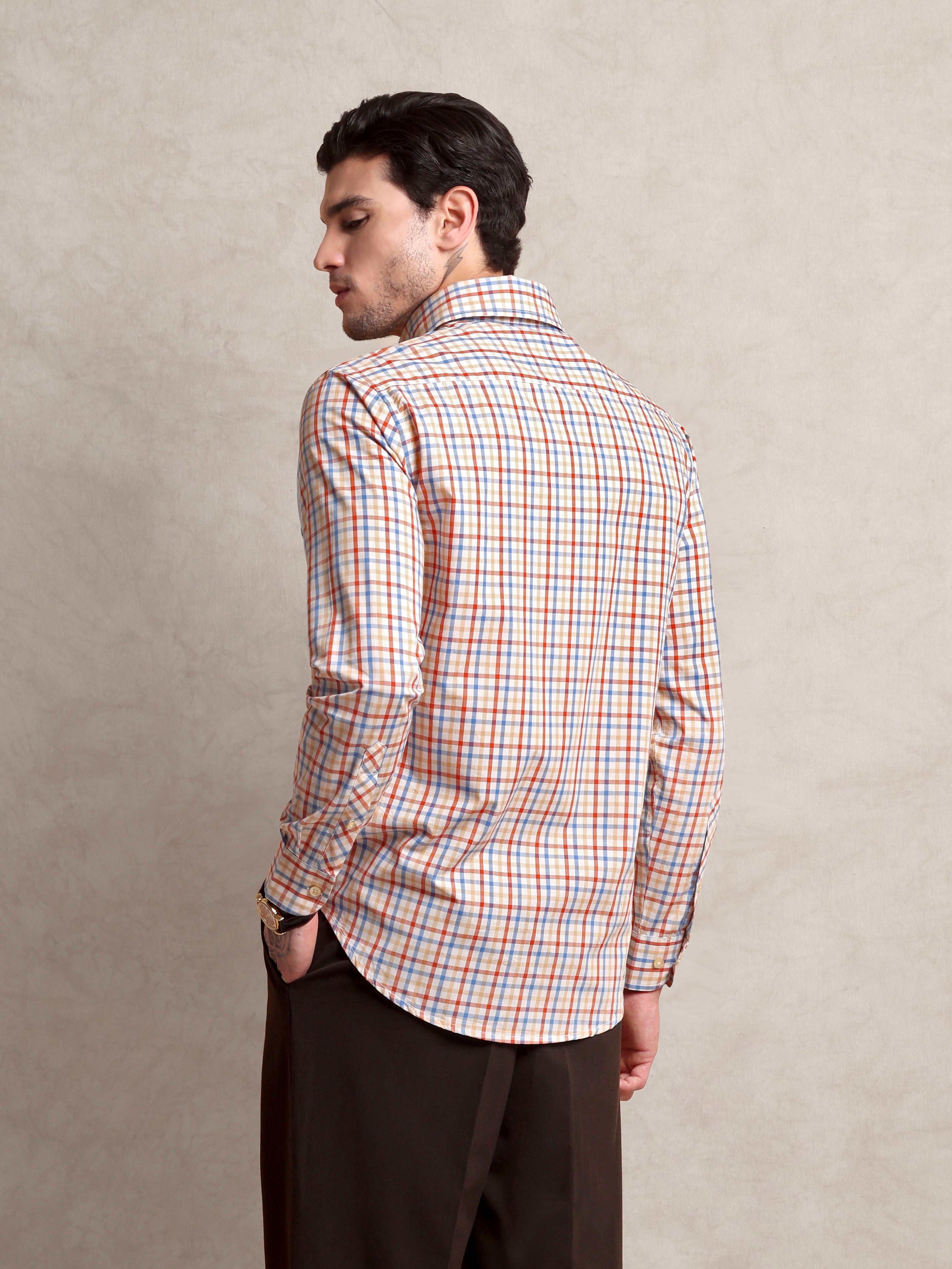 The Karikala: Slim Fit Summer Check Poplin Shirt
