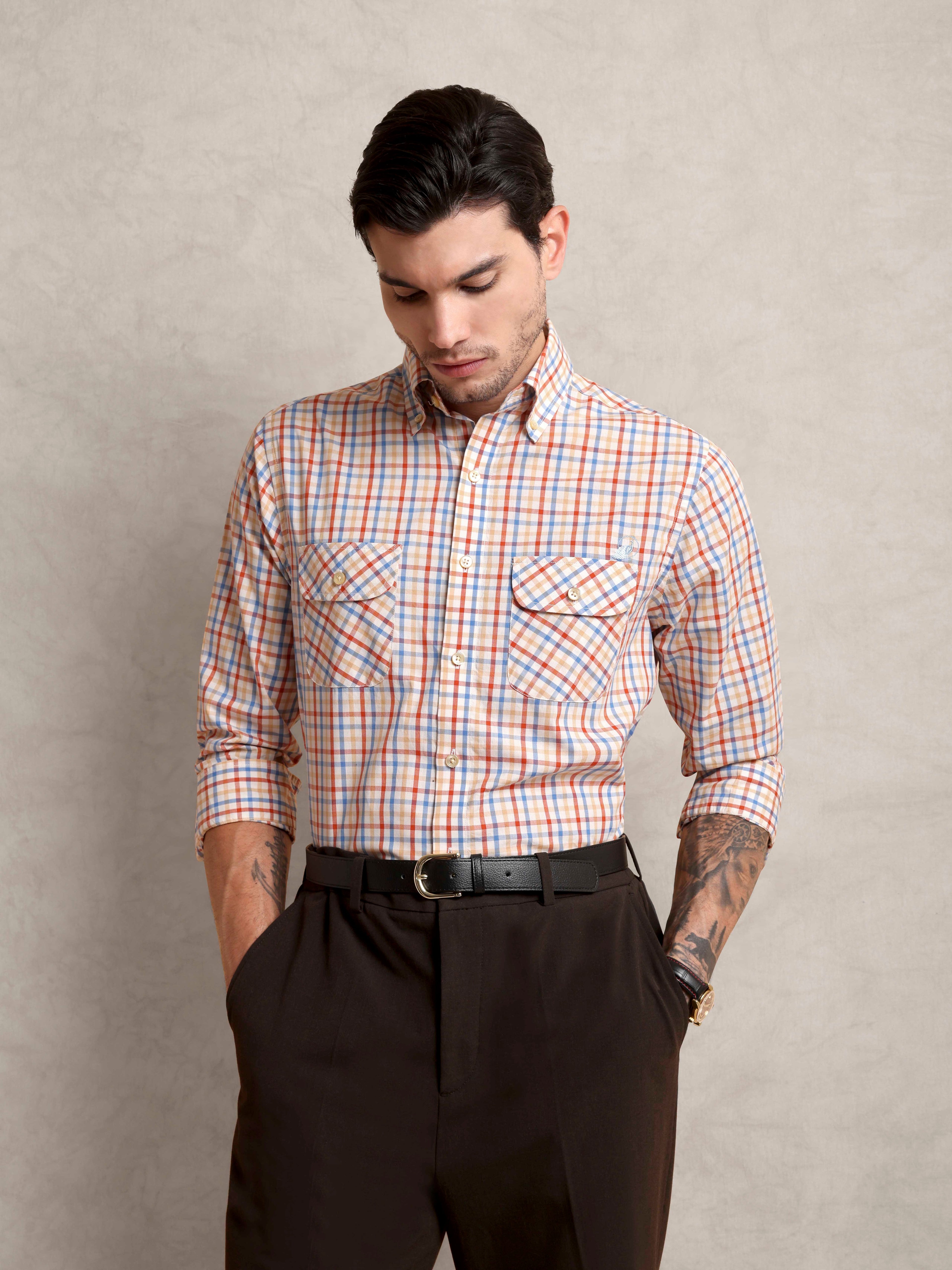 The Karikala: Slim Fit Summer Check Poplin Shirt