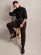 The Rawal: Slim Fit Solid Charcoal Oxford Shirt