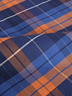 The Karikala: Slim Fit Checkered Orange Poplin Shirt