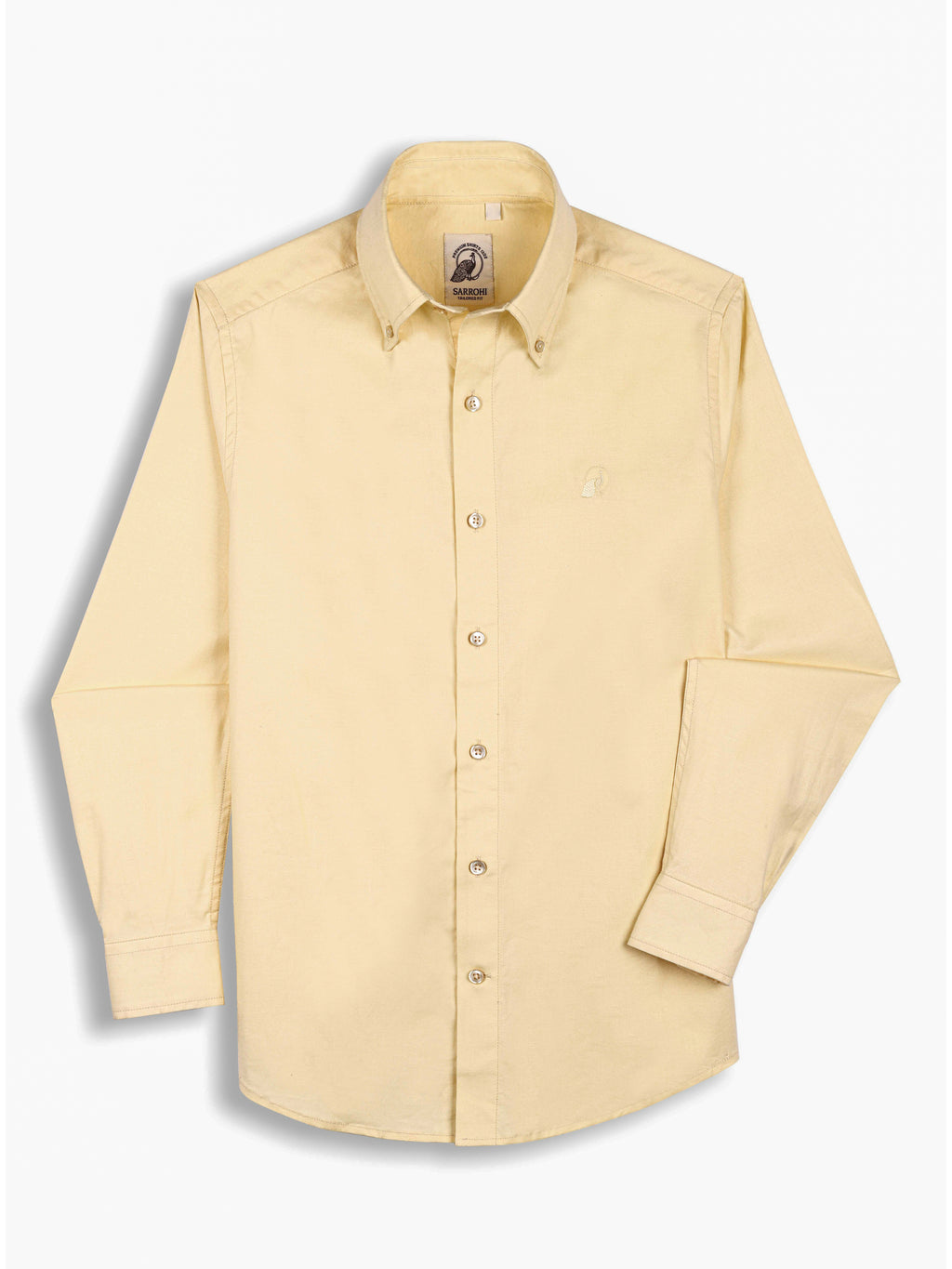 The Rawal: Slim Fit Solid Yellow Oxford Shirt
