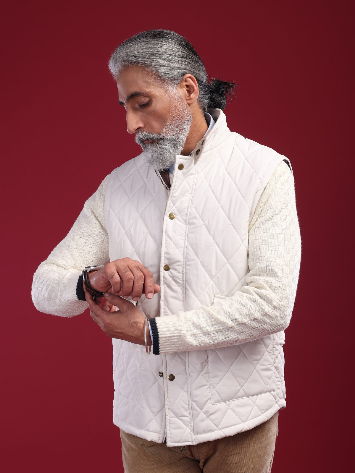 The Tagore Jacket: White Gilet