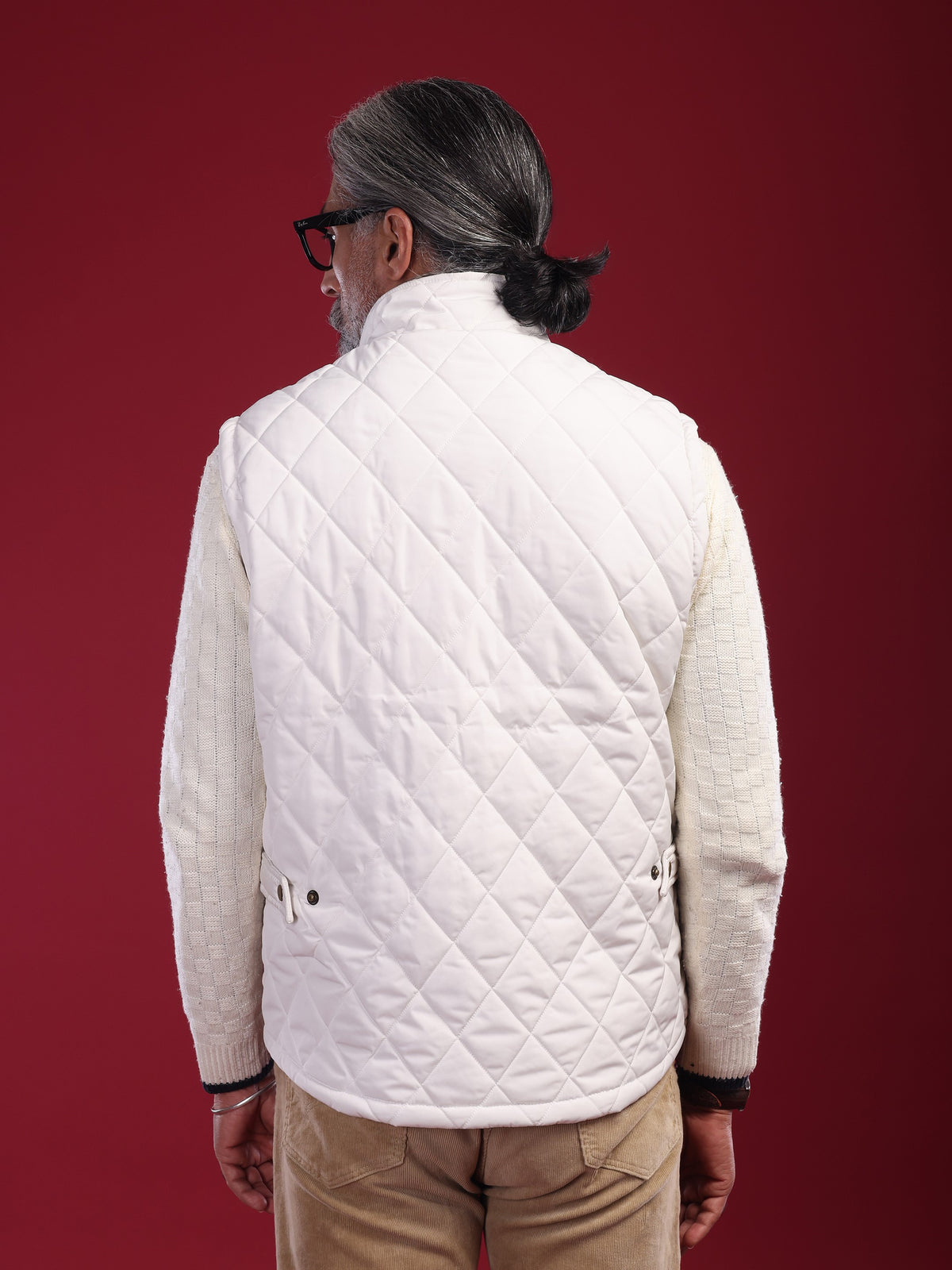 The Tagore Jacket: White Gilet