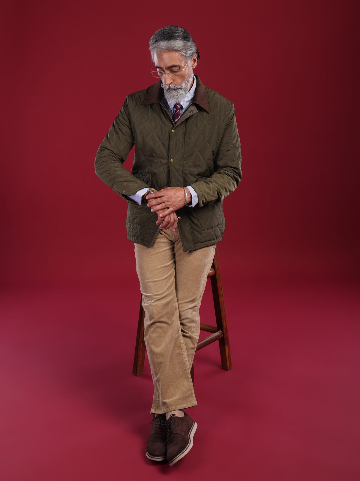 The Tagore Jacket: Olive Green