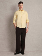 The Rawal: Slim Fit Solid Yellow Oxford Shirt
