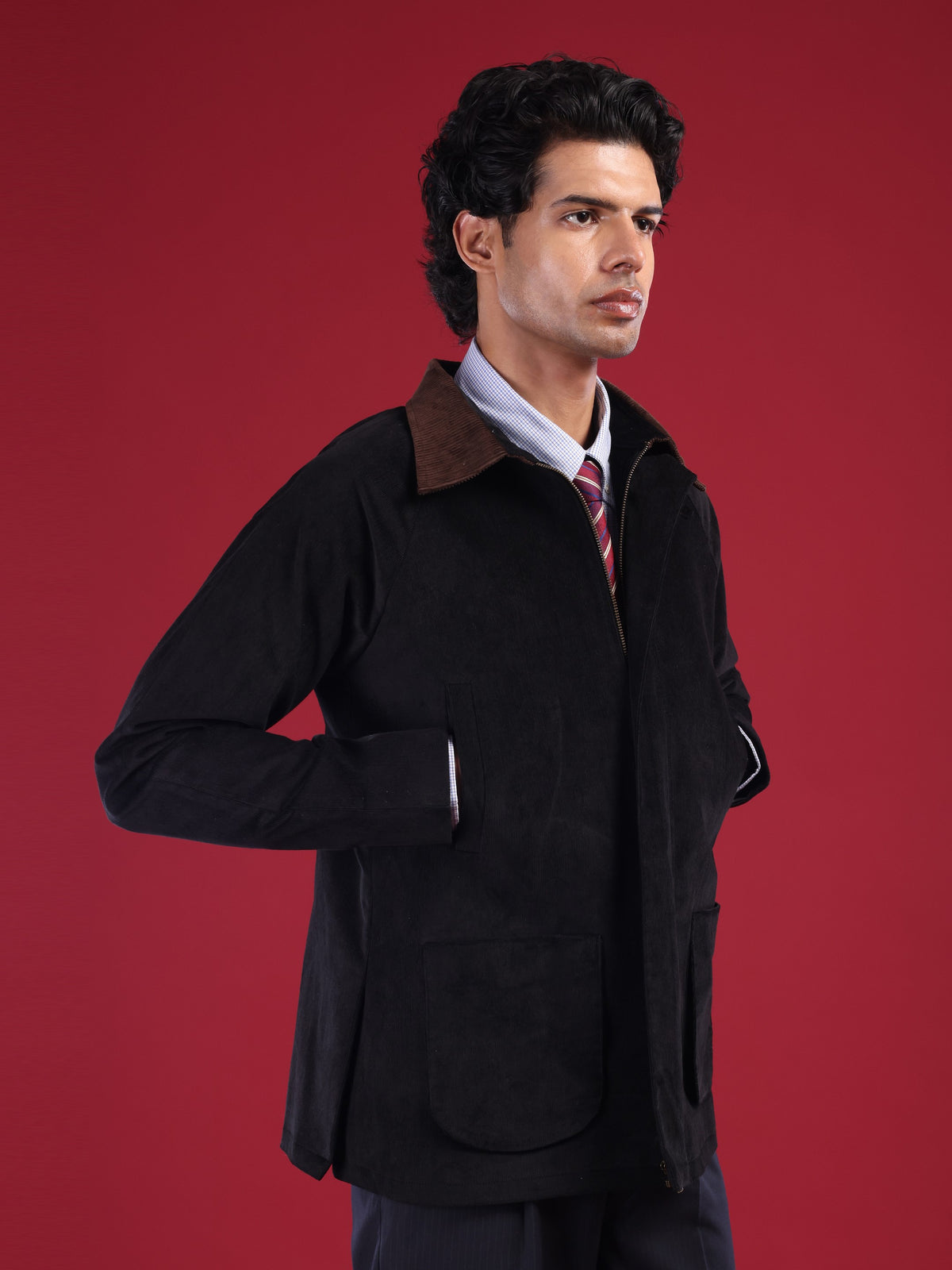 The Arjuna Jacket: Black Corduroy jacket