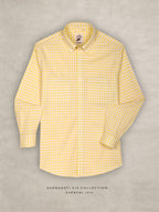 The Karikala: Slim Fit Checkered Yellow Oxford Shirt