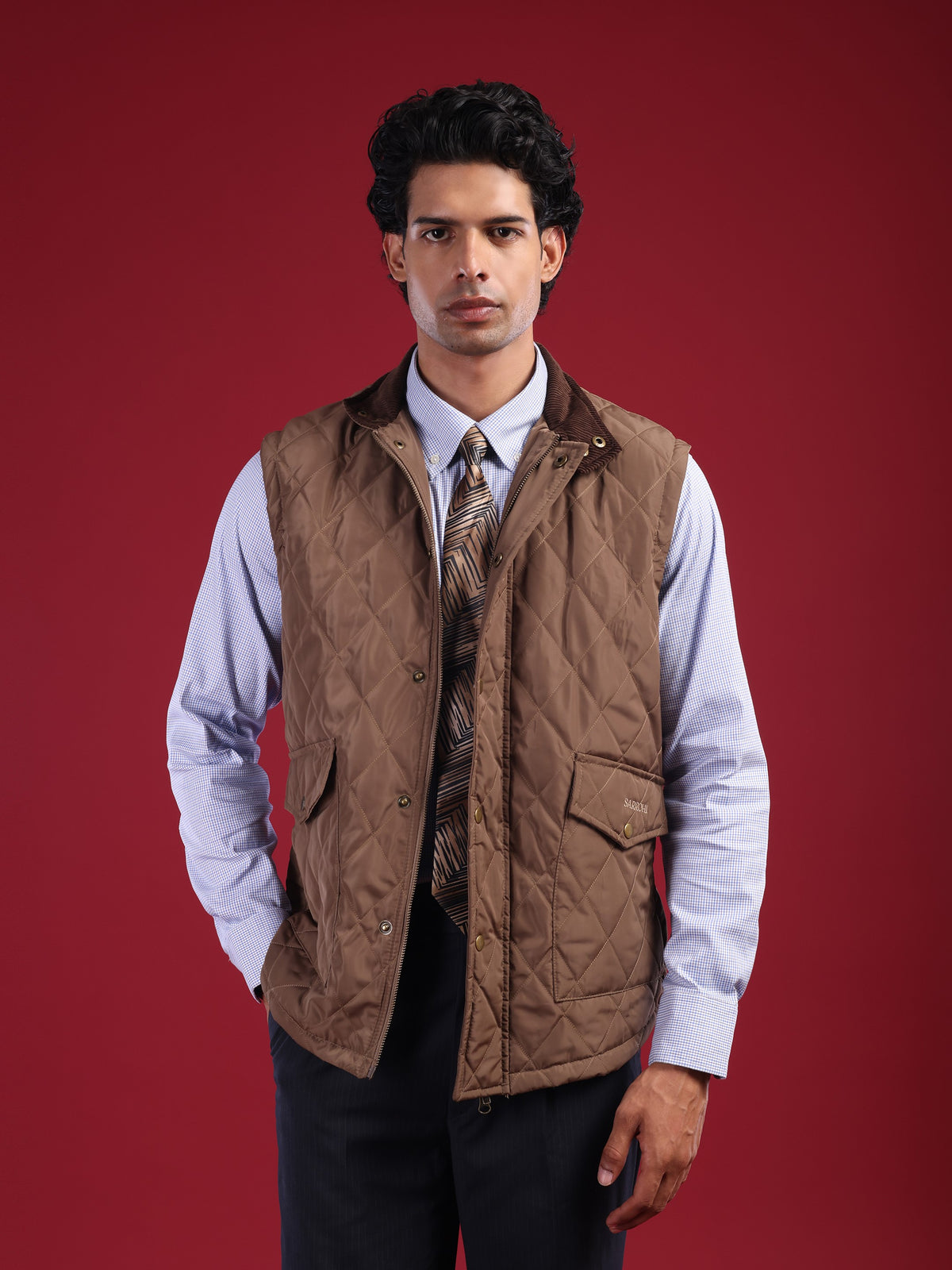 The Tagore Jacket: Mocha Brown Gilet