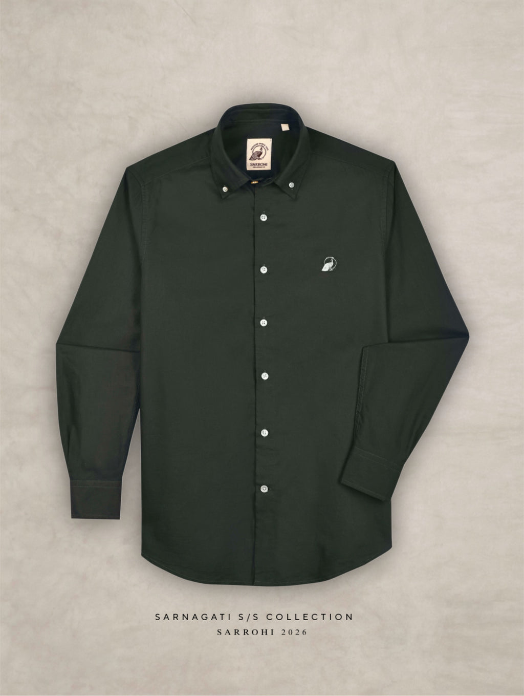 The Rawal: Slim Fit Solid Olive Green Oxford Shirt