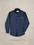 The Rawal: Slim Fit Solid Navy Blue Oxford Shirt