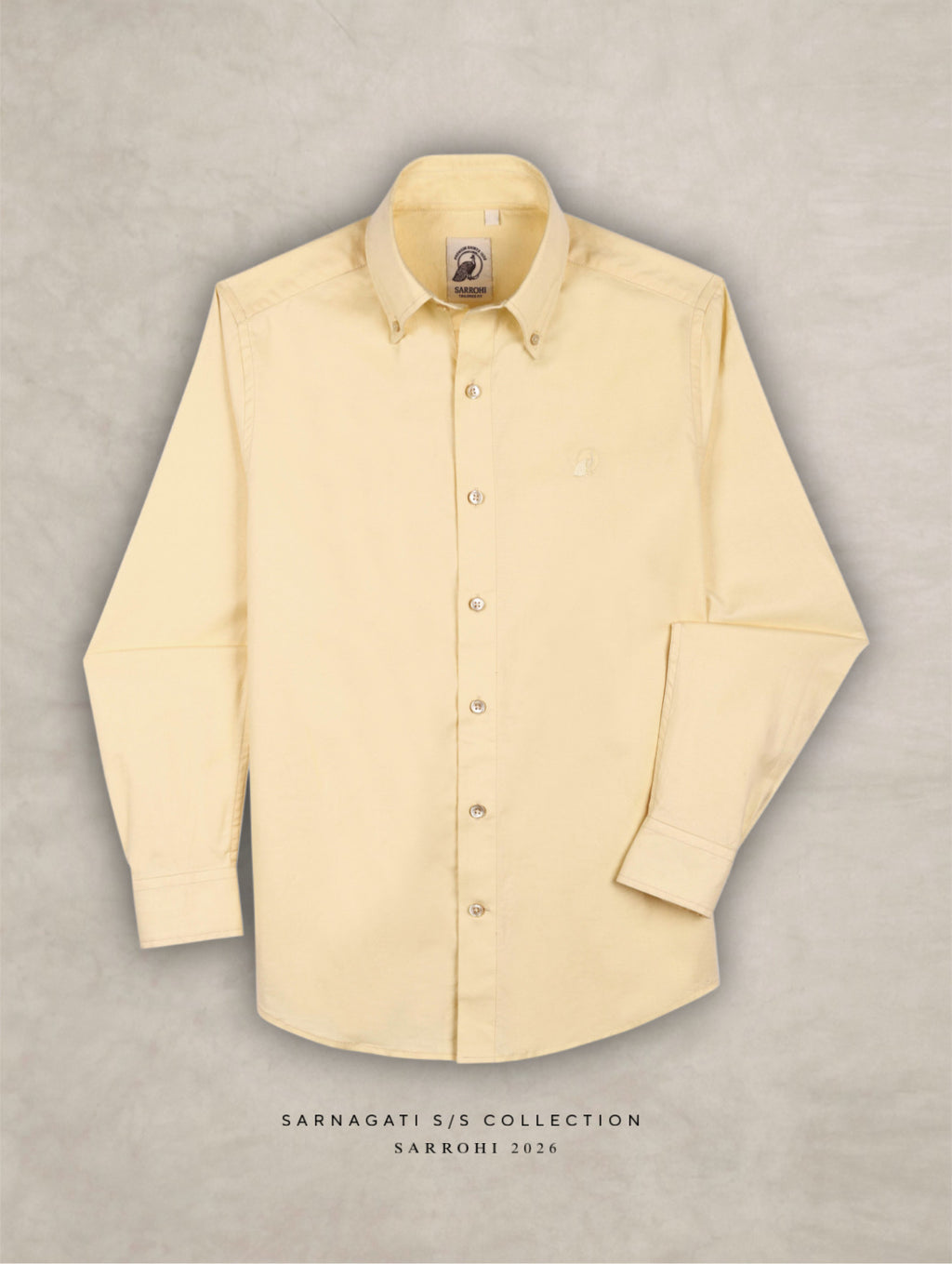 The Rawal: Slim Fit Solid Yellow Oxford Shirt