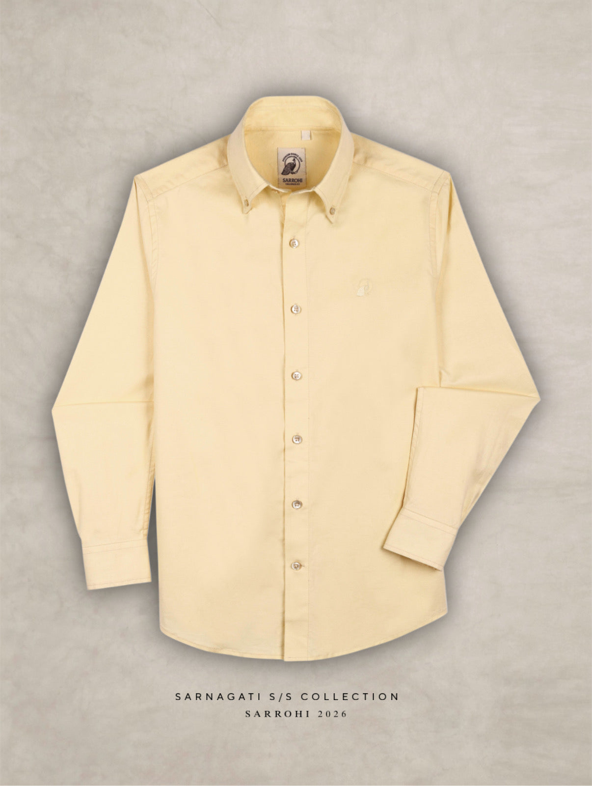 The Rawal: Slim Fit Solid Yellow Oxford Shirt