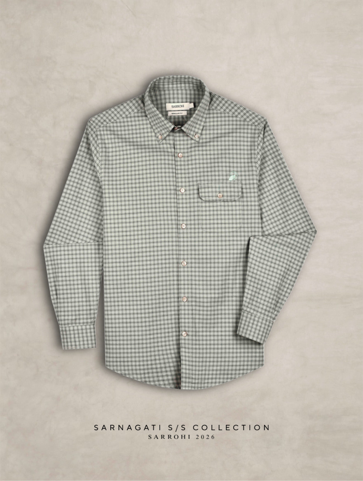 The Udai: Slim Fit Supima Cotton Checkered Pista Shirt