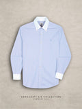The Rawal: Slim Fit Egyptian Giza Cotton Striped Powder Blue Shirt