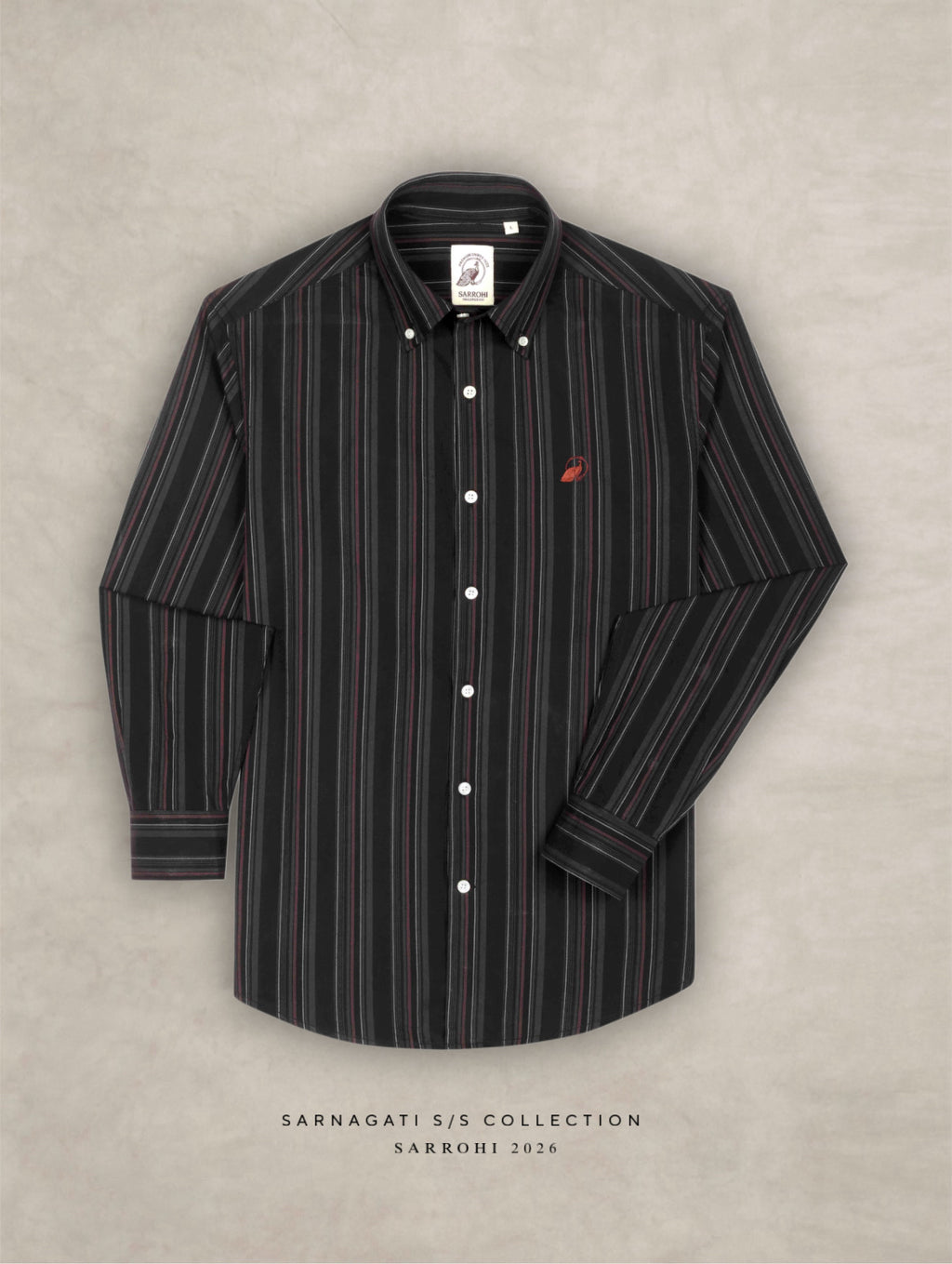 The Rawal: Slim Fit Black Multi-Striped Oxford Shirt