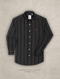 The Rawal: Slim Fit Black Multi-Striped Oxford Shirt