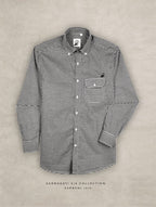 The Udai: Slim Fit Checkered Black Single Pocket Oxford Shirt