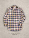 The Udai: Slim Fit Checkered Blue-Gold Oxford Shirt