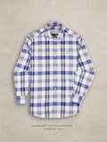 The Rawal: Slim Fit Checkered Blue Oxford Shirt