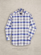 The Rawal: Slim Fit Checkered Blue Oxford Shirt