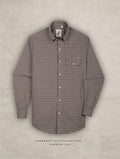 The Udai: Slim Fit Checkered Caramel Egyptian Cotton Shirt