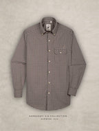 The Udai: Slim Fit Checkered Caramel Egyptian Cotton Shirt