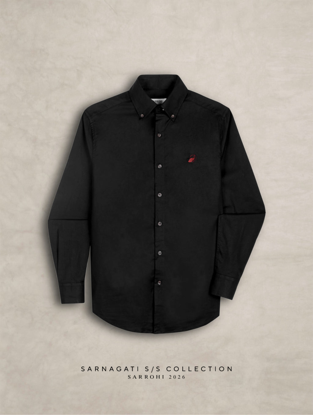 The Rawal: Slim Fit Solid Charcoal Oxford Shirt