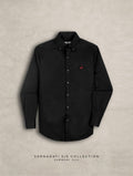 The Rawal: Slim Fit Solid Charcoal Oxford Shirt