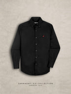 The Rawal: Slim Fit Solid Charcoal Oxford Shirt