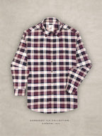 The Rawal: Slim Fit Checkered Maroon Oxford Shirt