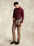 Full Sleeve Maroon Polo with Embroidery