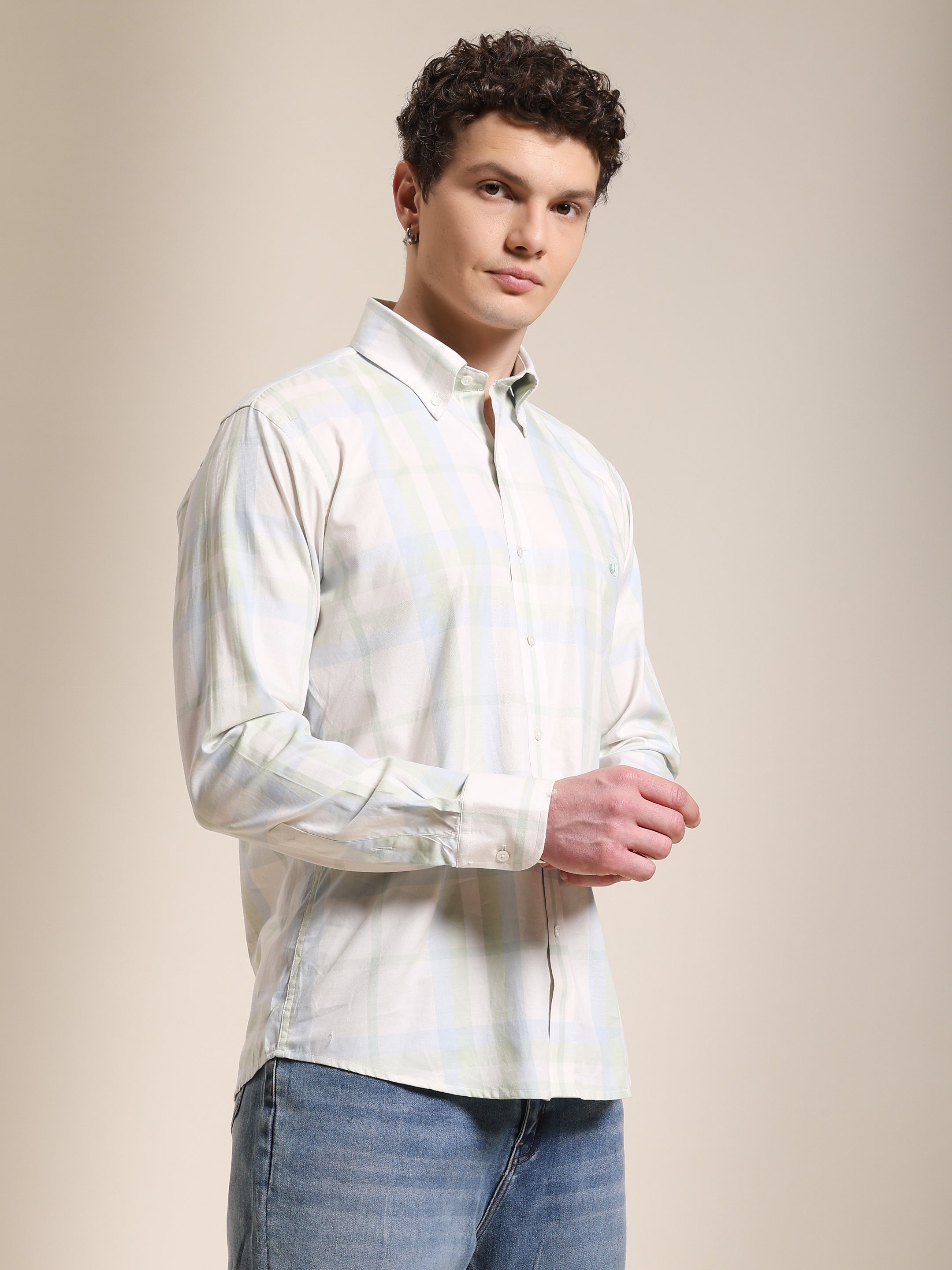The Rawal: Slim Fit Casual Pista Pattern Summer Shirt