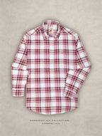 The Rawal: Slim Fit Checkered Ruby Red Oxford Shirt