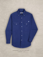 The Karikala: Slim Fit Solid Poplin Royal Blue Shirt