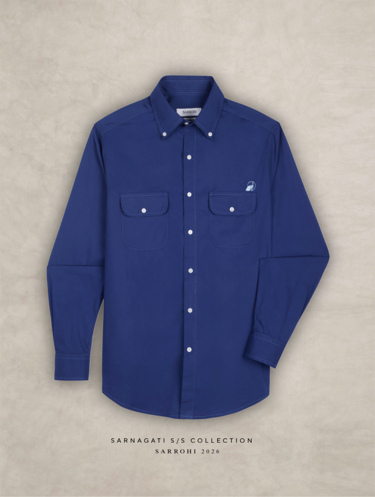 The Karikala: Slim Fit Solid Poplin Royal Blue Shirt