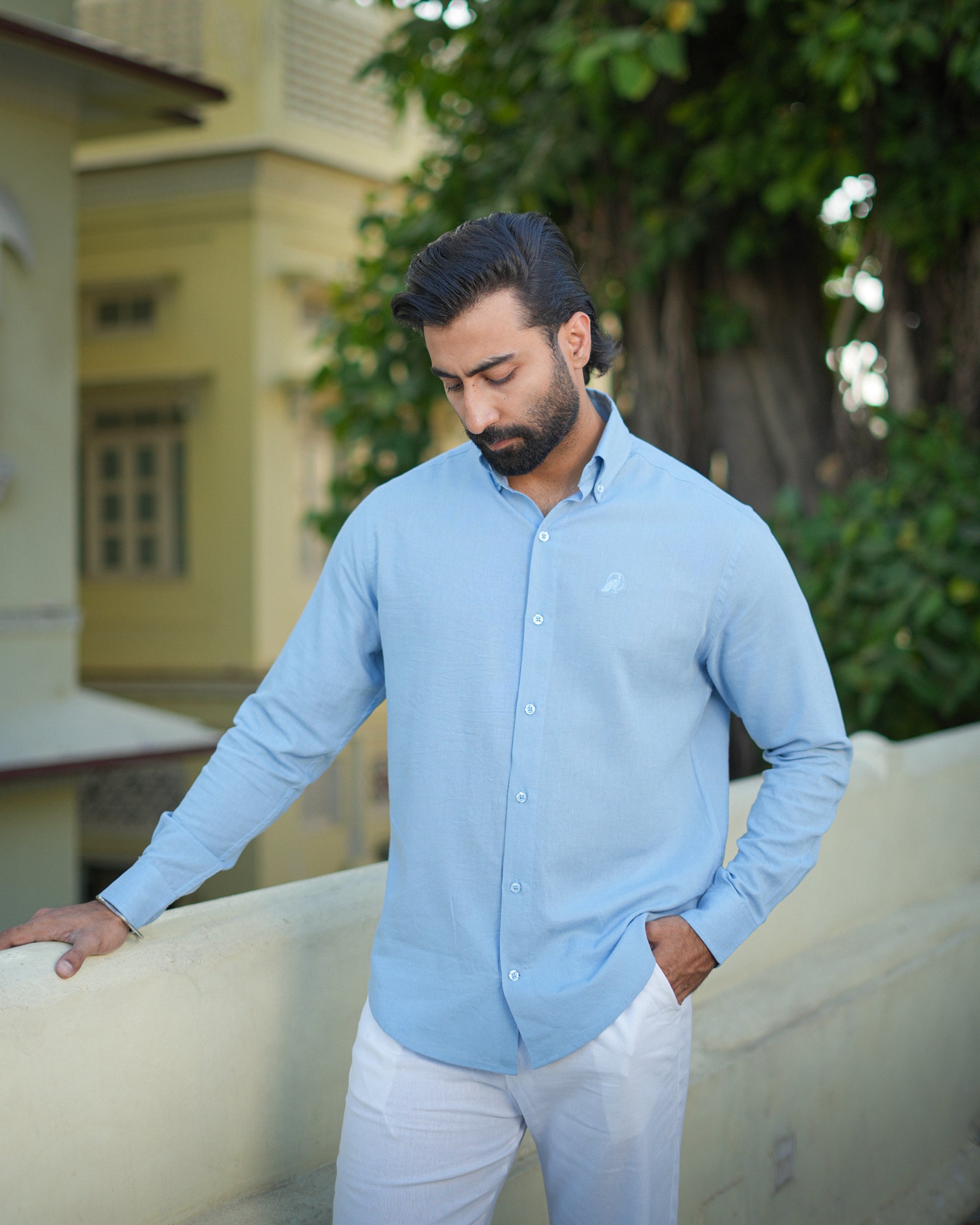 Celestial Blue Linen Shirt