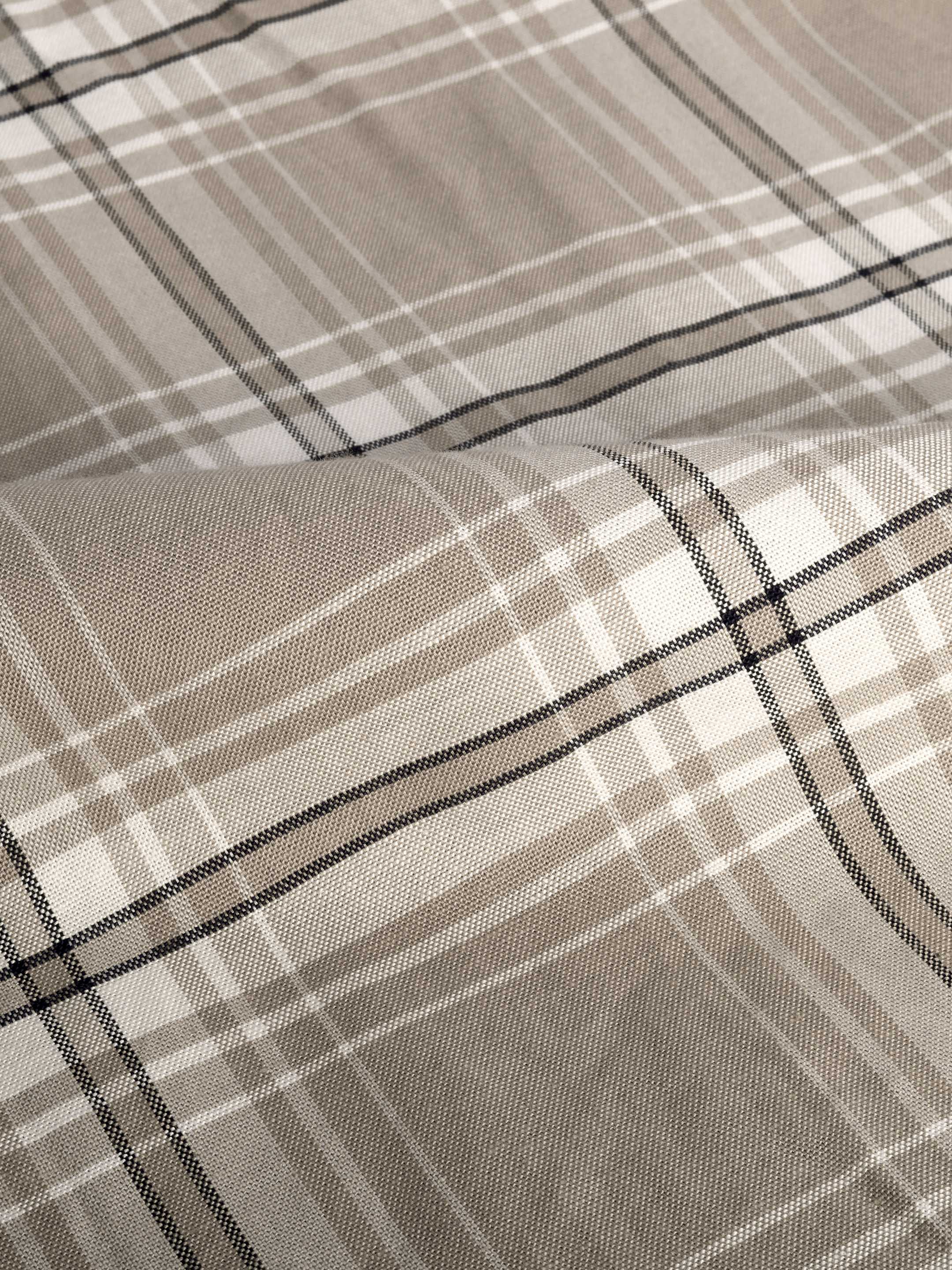 The Karikala: Slim Fit Checkered Taupe Poplin Shirt