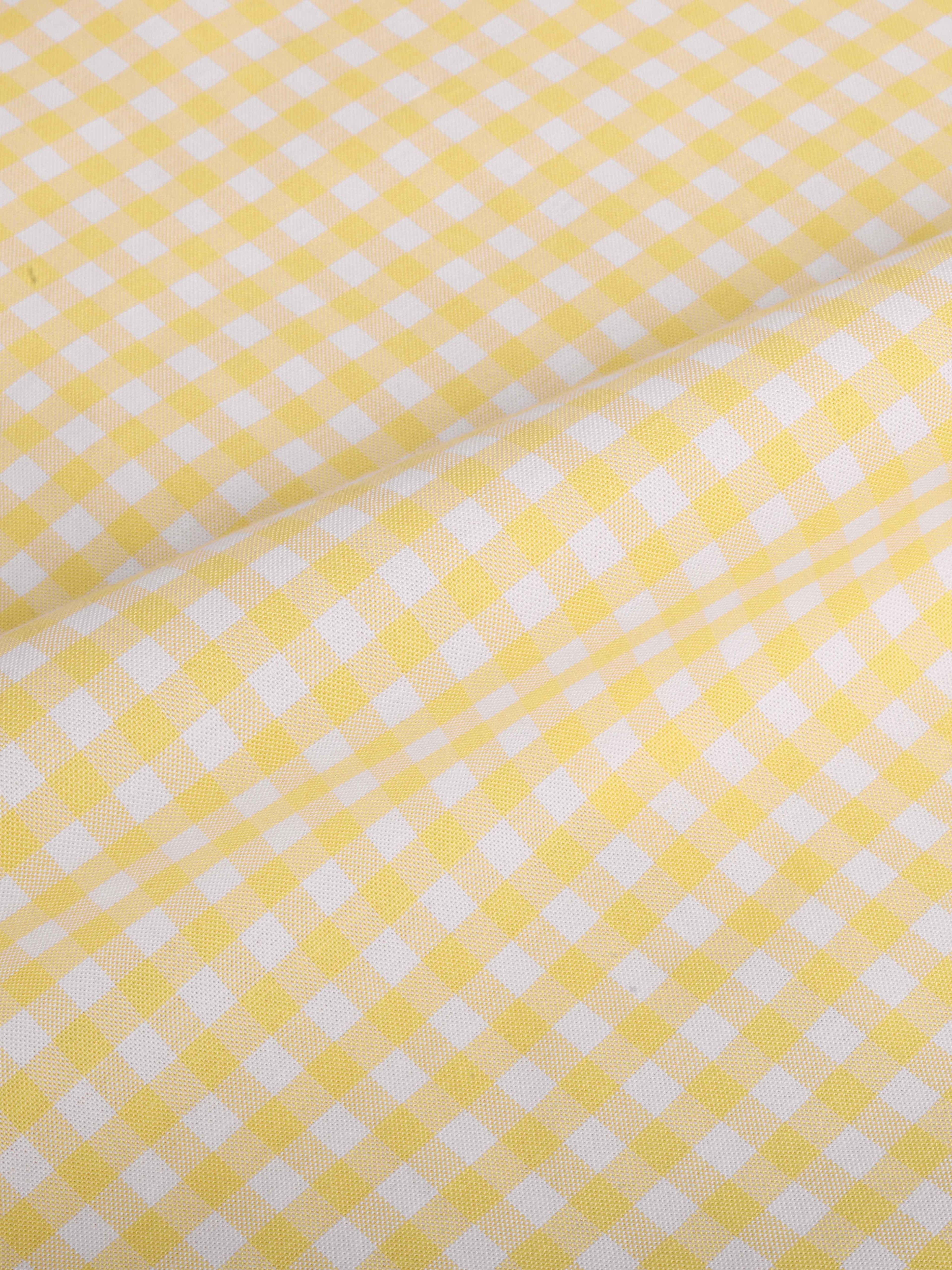 The Karikala: Slim Fit Checkered Yellow Oxford Shirt