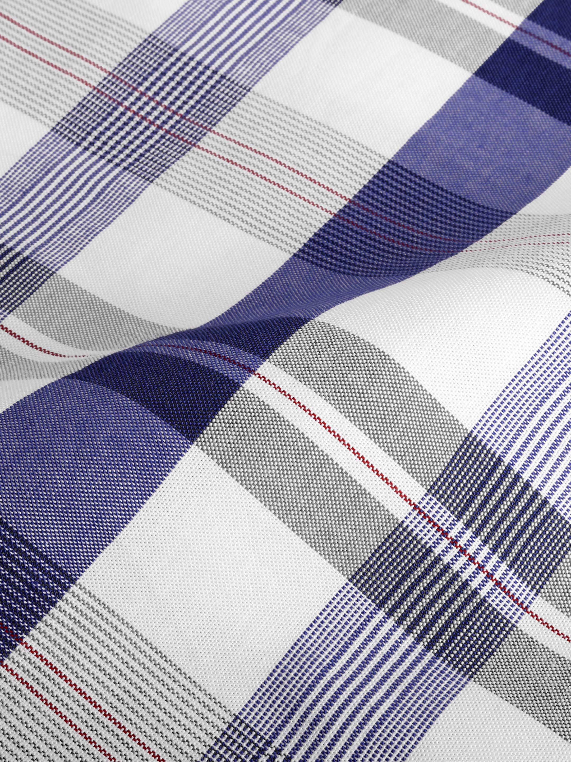 The Rawal: Slim Fit Checkered Blue Oxford Shirt
