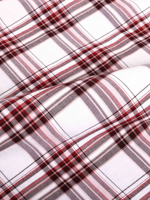 The Rawal: Slim Fit Checkered Ruby Red Oxford Shirt