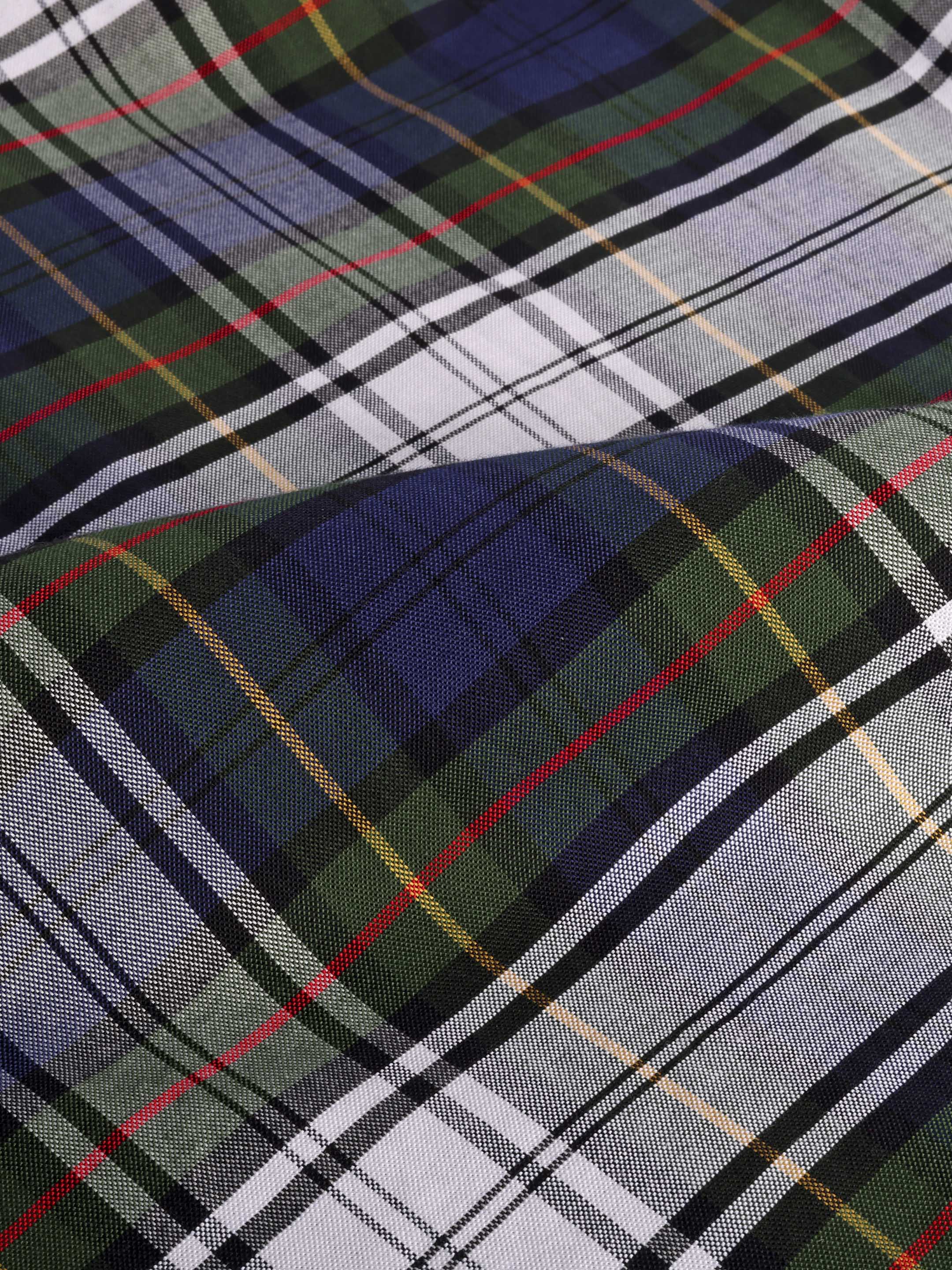 The Rawal: Slim Fit Olive-Navy Plaid Oxford Shirt