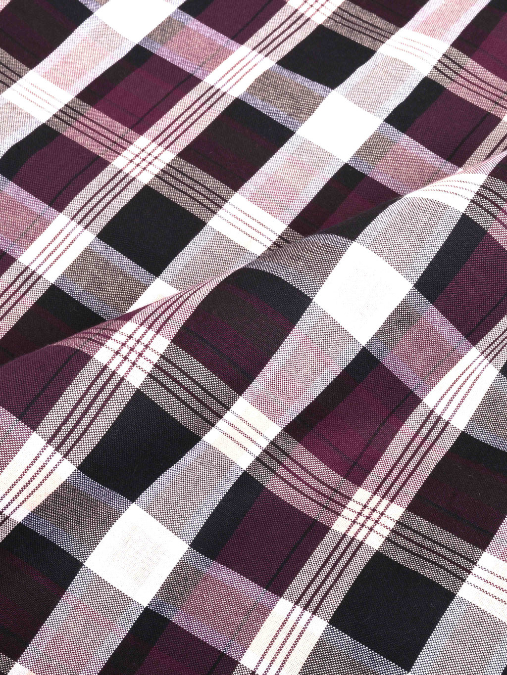 The Rawal: Slim Fit Checkered Maroon Oxford Shirt