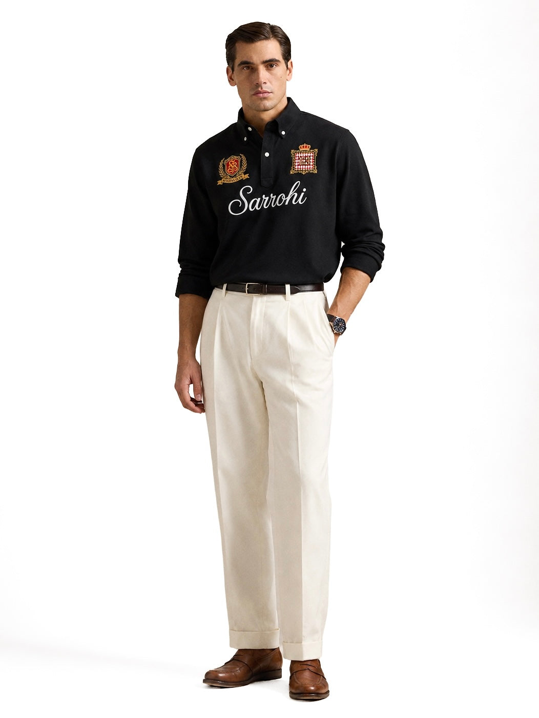 Black Marjing Heritage Polo