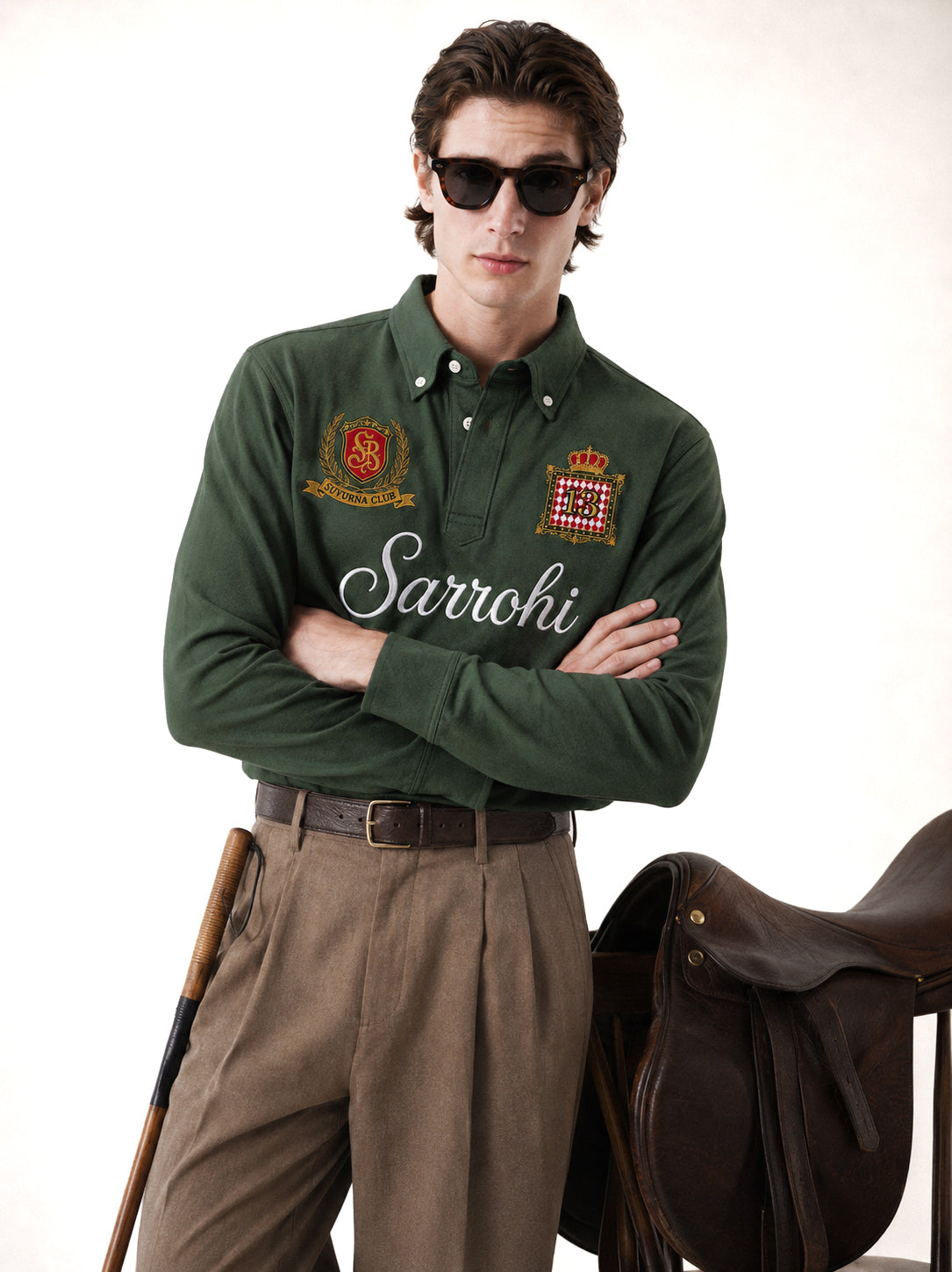 Olive Green Marjing Heritage Polo