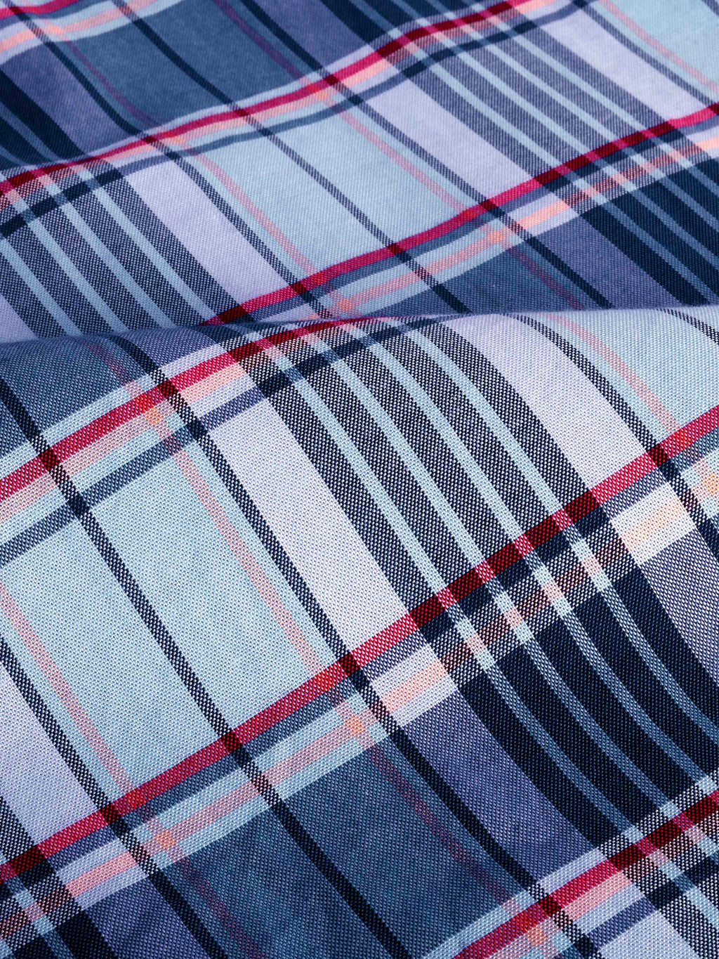 The Rawal: Slim Fit Plaid Blue Oxford Shirt