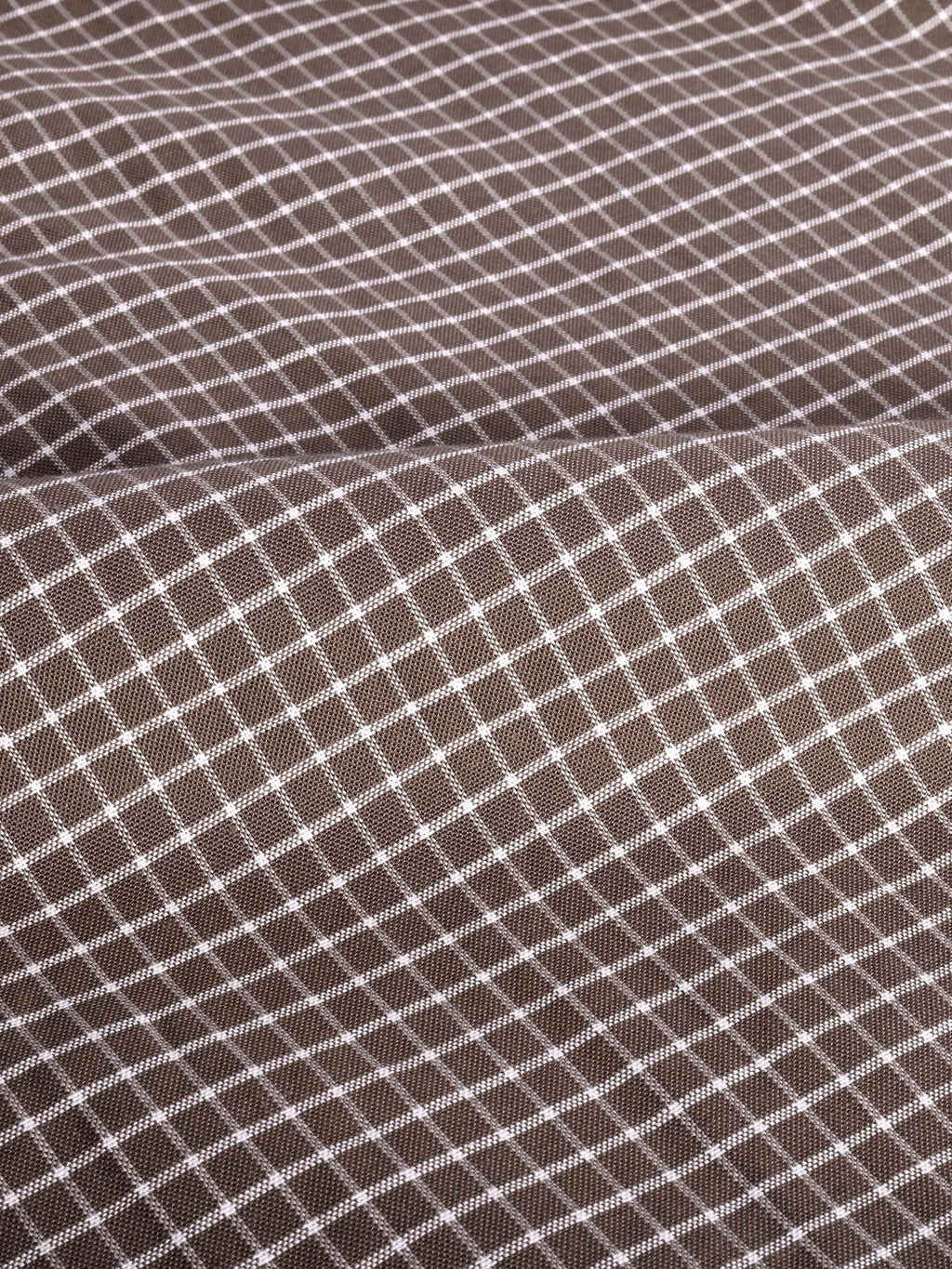 The Udai: Slim Fit Checkered Caramel Egyptian Cotton Shirt