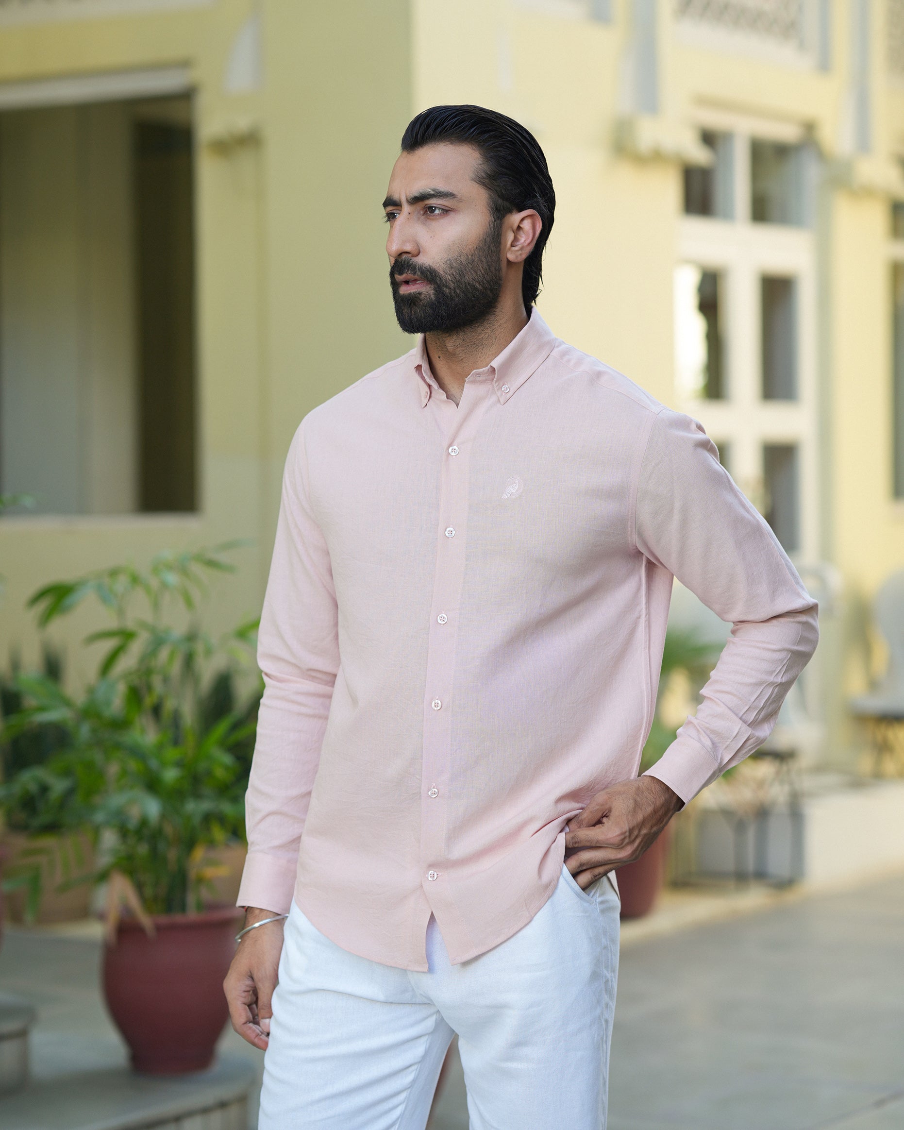 Blush Rose Linen Shirt