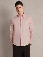 The Rawal: Slim Fit Solid Pink Oxford Shirt